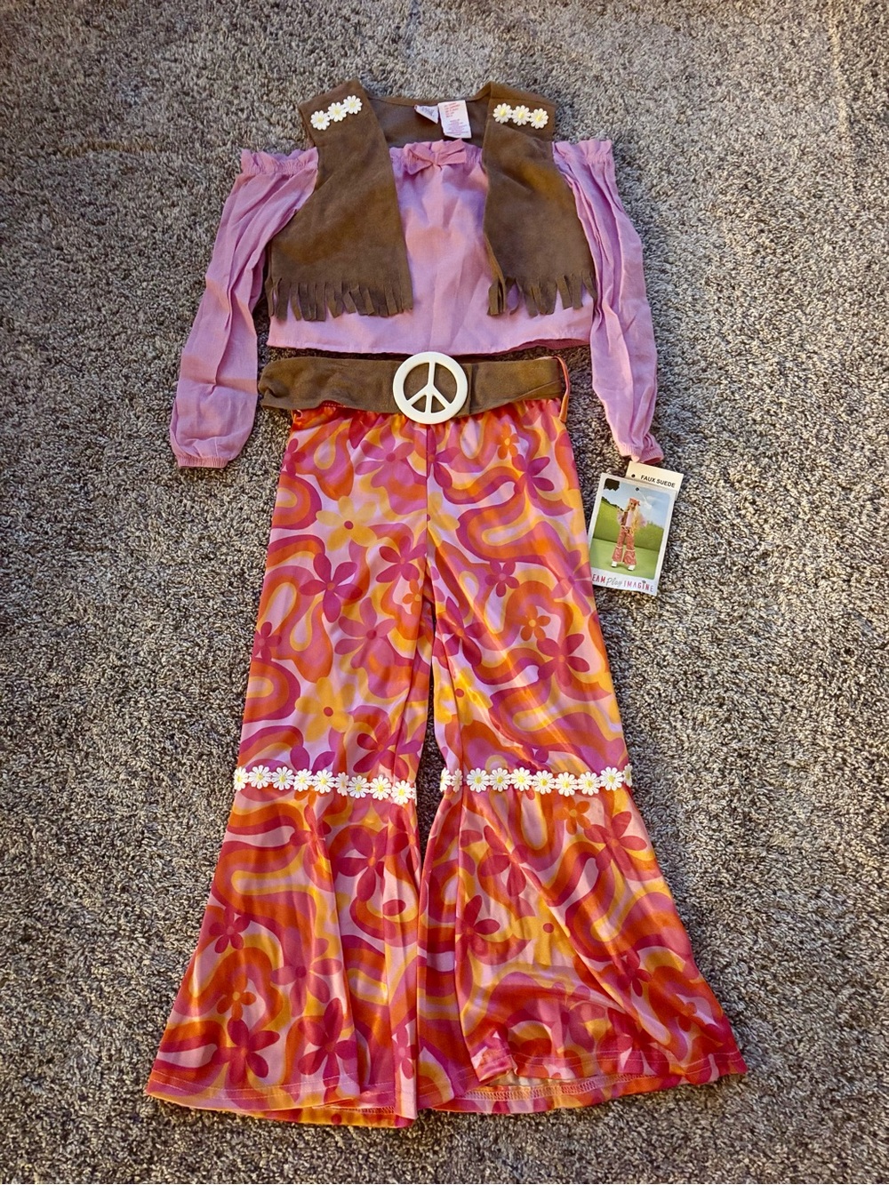 NWT Dream Play Imagine Girls Groovy 70s Hippie Costume Set Size 5/6